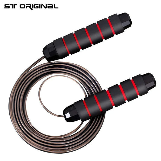 GymBros adjustable jump rope with steel skipping rope, foam handles, ideal for rapid speed workouts, fitness, and slimming