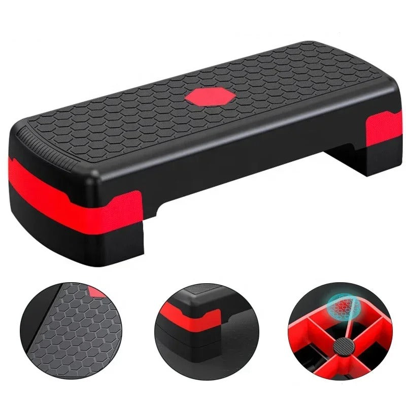 GymBros adjustable aerobic step platform, exercise board with adjustable height for indoor and outdoor fitness workouts