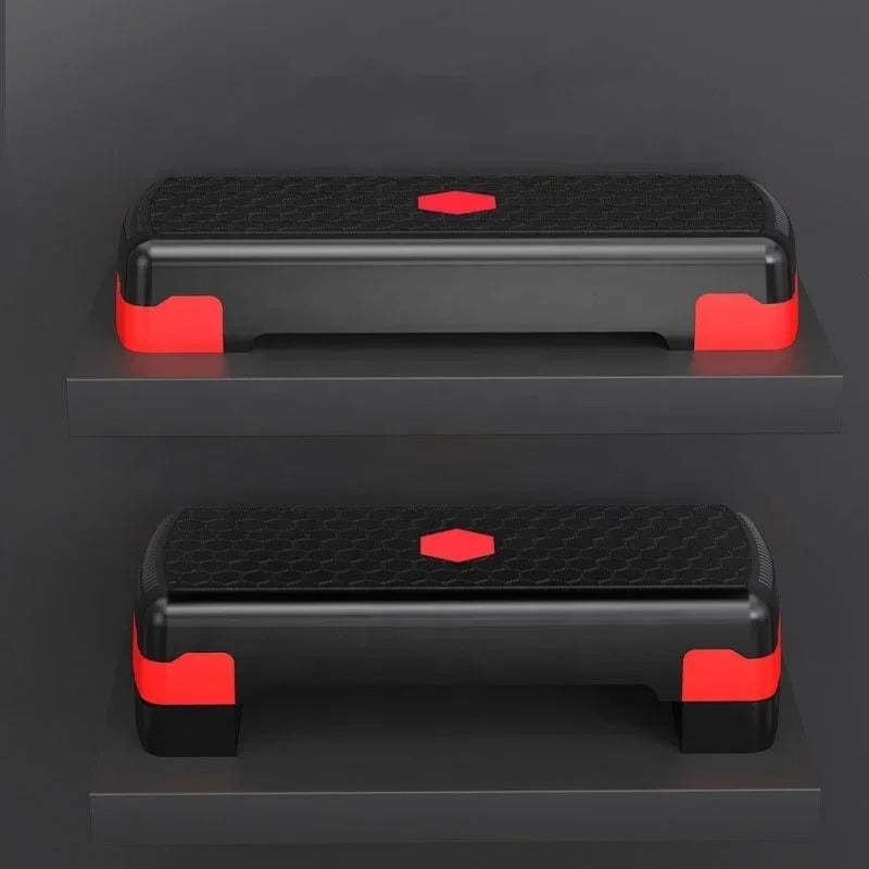 GymBros adjustable aerobic step platform, exercise board with adjustable height for indoor and outdoor fitness workouts