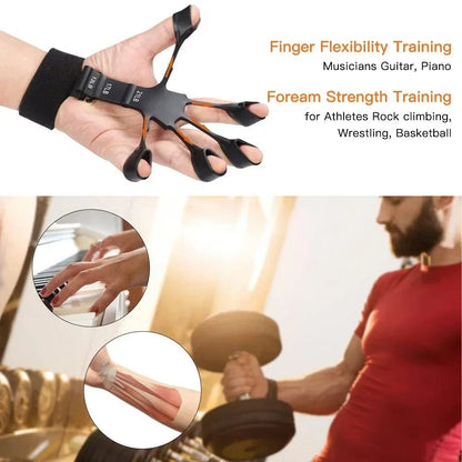 Adjustable Hand Grip Strength Trainer 5-60kg with Finger Exerciser, ergonomic design, durable workout kit for injury rehabilitation, muscle building, and stress relief, includes grip ring, hand therapy ball, and resistance band.