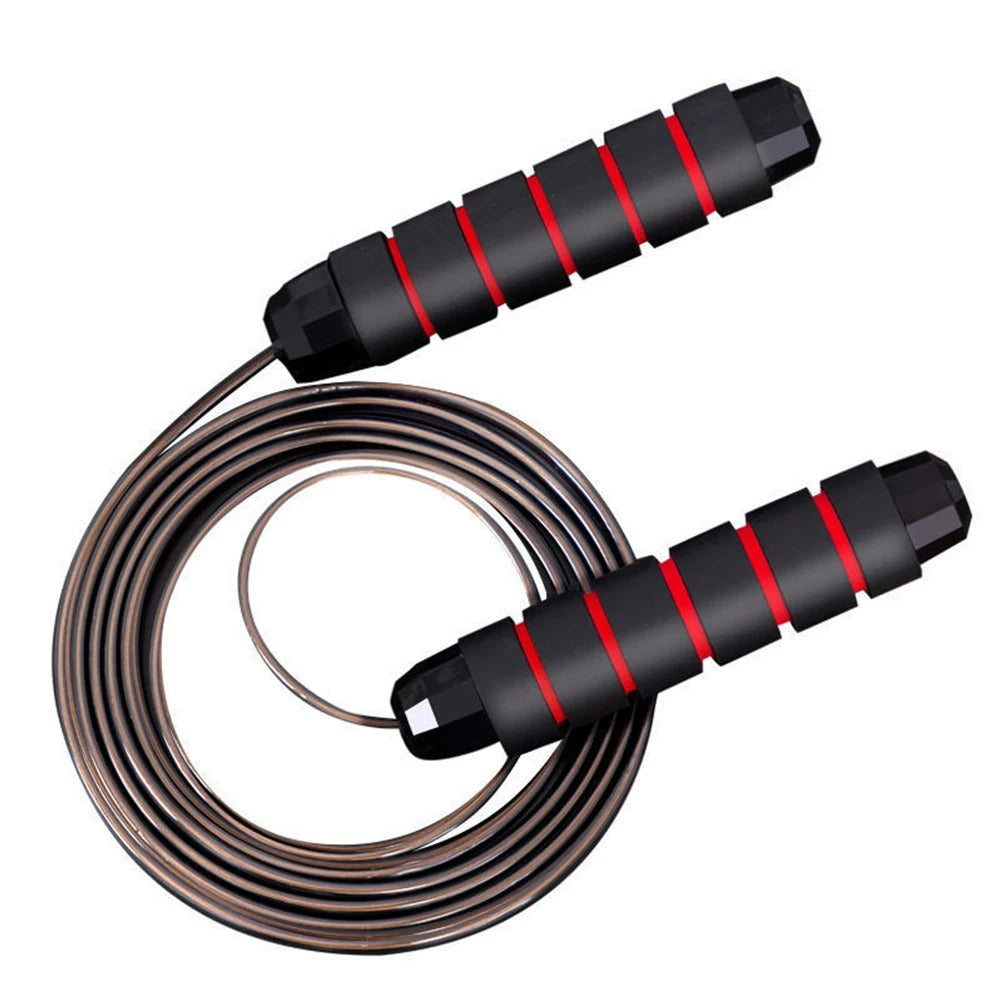 GymBros adjustable jump rope with steel skipping rope, foam handles, ideal for rapid speed workouts, fitness, and slimming